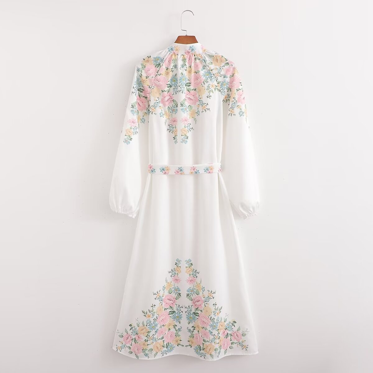 Summer Women Clothing Casual Belt Decorative Lace Stitching Positioning Printing Dress FRIDAY