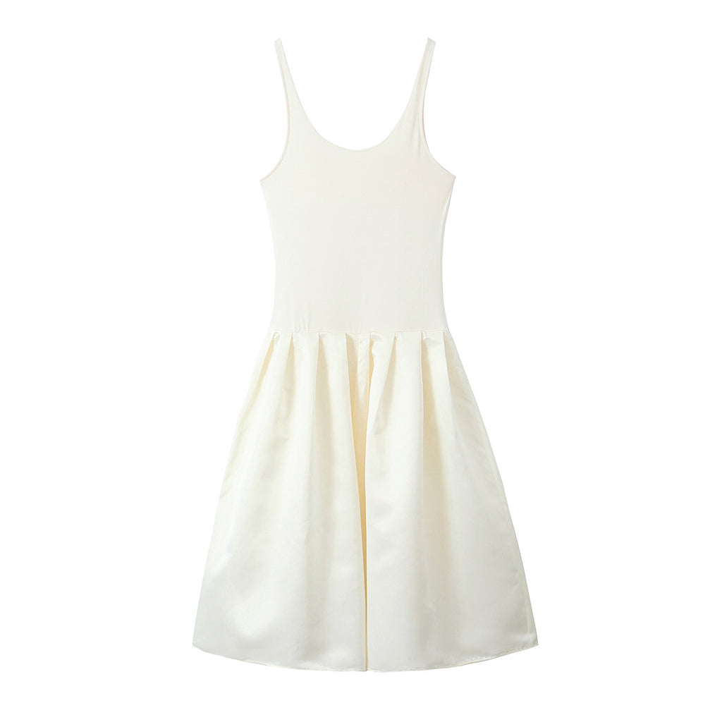 Women Clothing Women Elegant Solid Color Sling Dress JuneMade