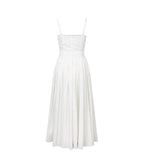 French Hollow Out Cutout Lace Band A Swing Sling Dress Women Summer Slim Fit Maxi Dress PullWind
