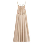 Summer Solid Rbeaded Decoration Dress Women TRAF