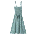 Summer Pastoral Fresh Slim Fit Tied Printing Slip Dress Women OMI
