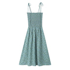 Summer Pastoral Fresh Slim Fit Tied Printing Slip Dress Women OMI