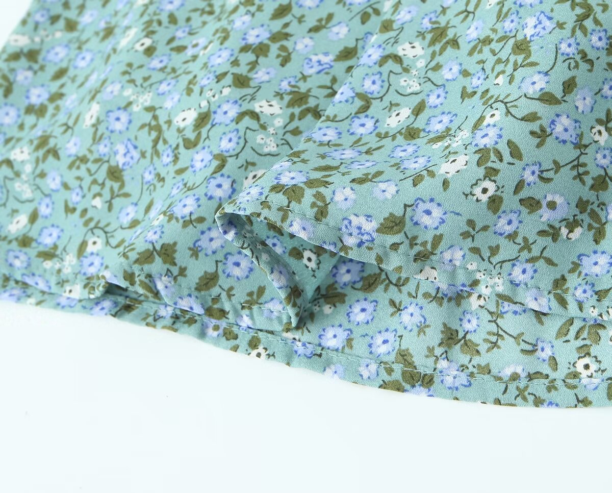 Summer Pastoral Fresh Slim Fit Tied Printing Slip Dress Women OMI