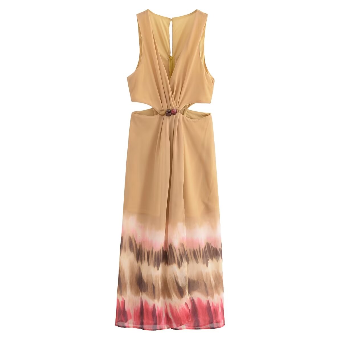Summer Pants Women Open Design Tie Dye Midi Dress TRAF
