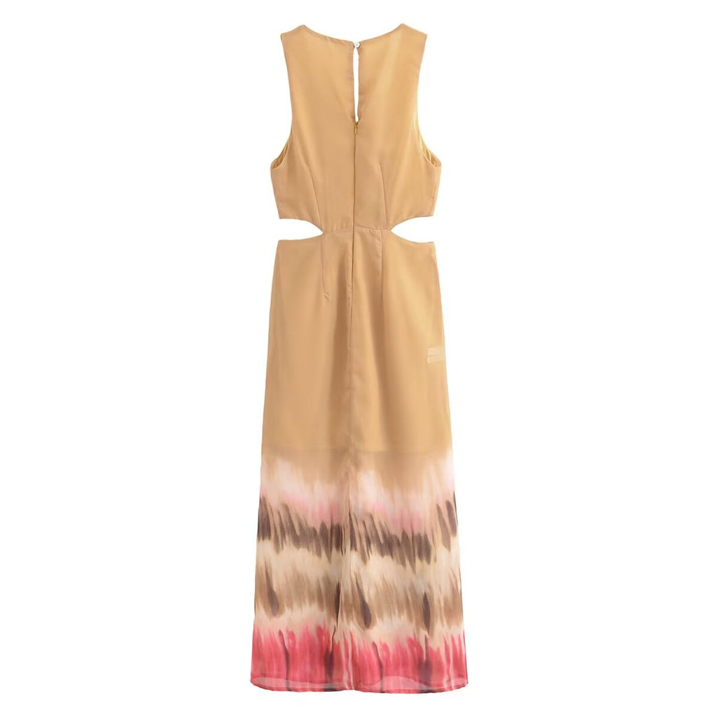 Summer Pants Women Open Design Tie Dye Midi Dress TRAF