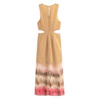 Summer Pants Women Open Design Tie Dye Midi Dress TRAF