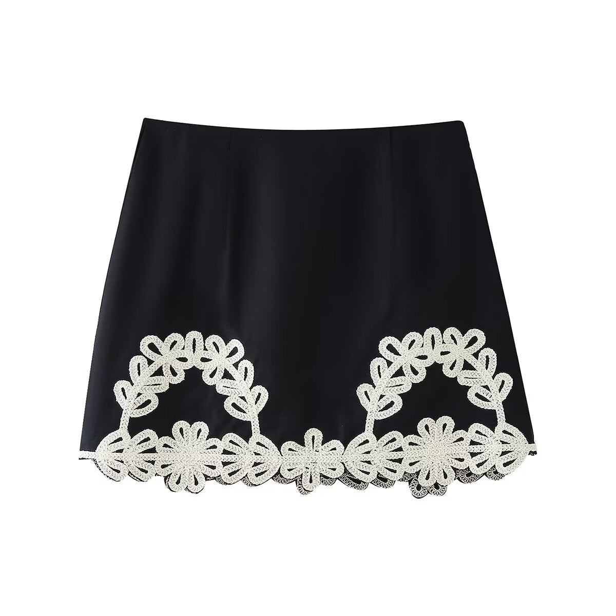 Women Embroidered Elegant Solid Summer Skirt CHEN
