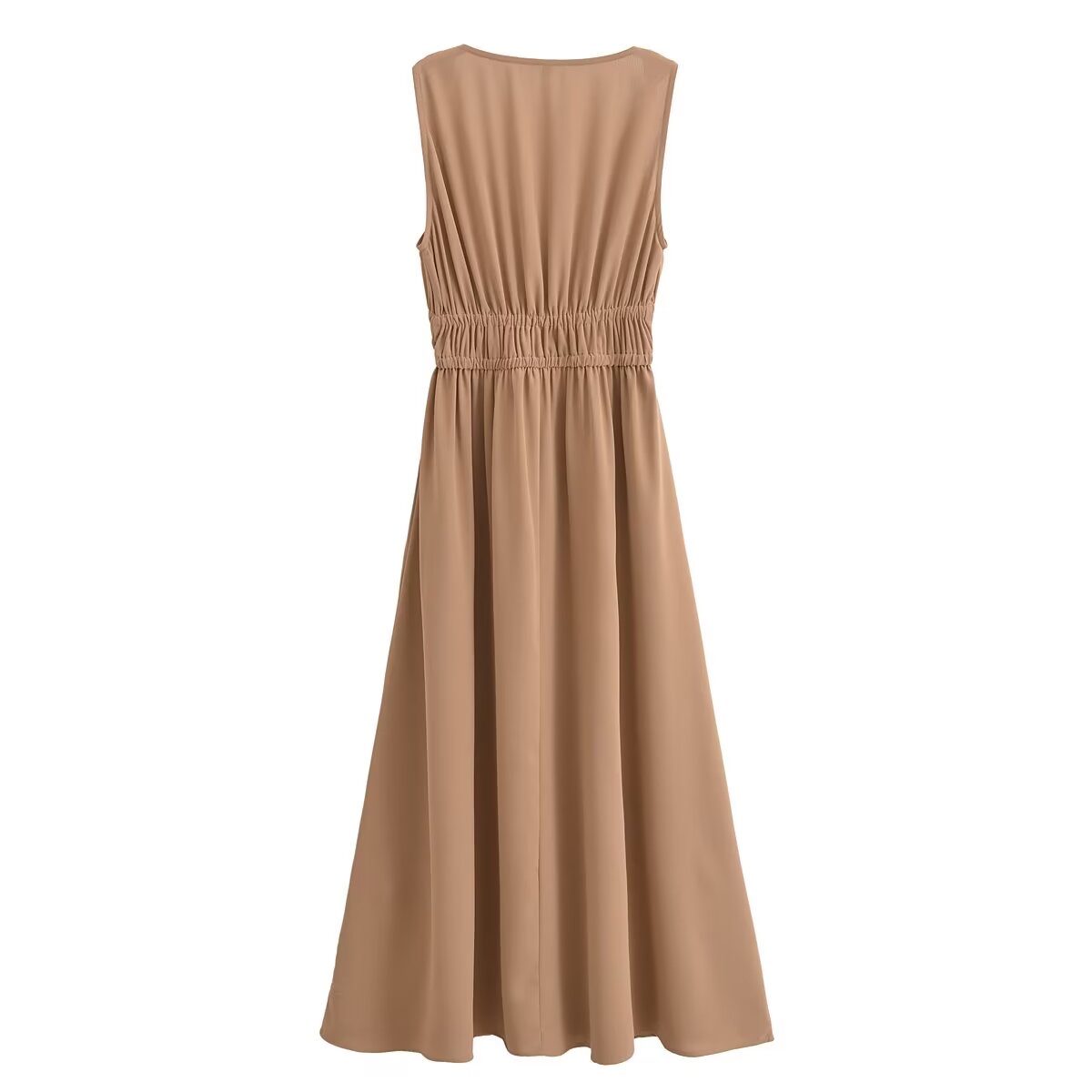 Summer Women Clothing Elegant V neck Sleeveless Maxi Dress TRAF
