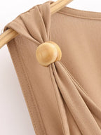 Summer Women Clothing Elegant V neck Sleeveless Maxi Dress TRAF