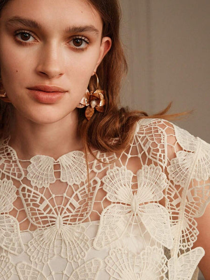 Cutout Sleeveless Blouse Crochet hook