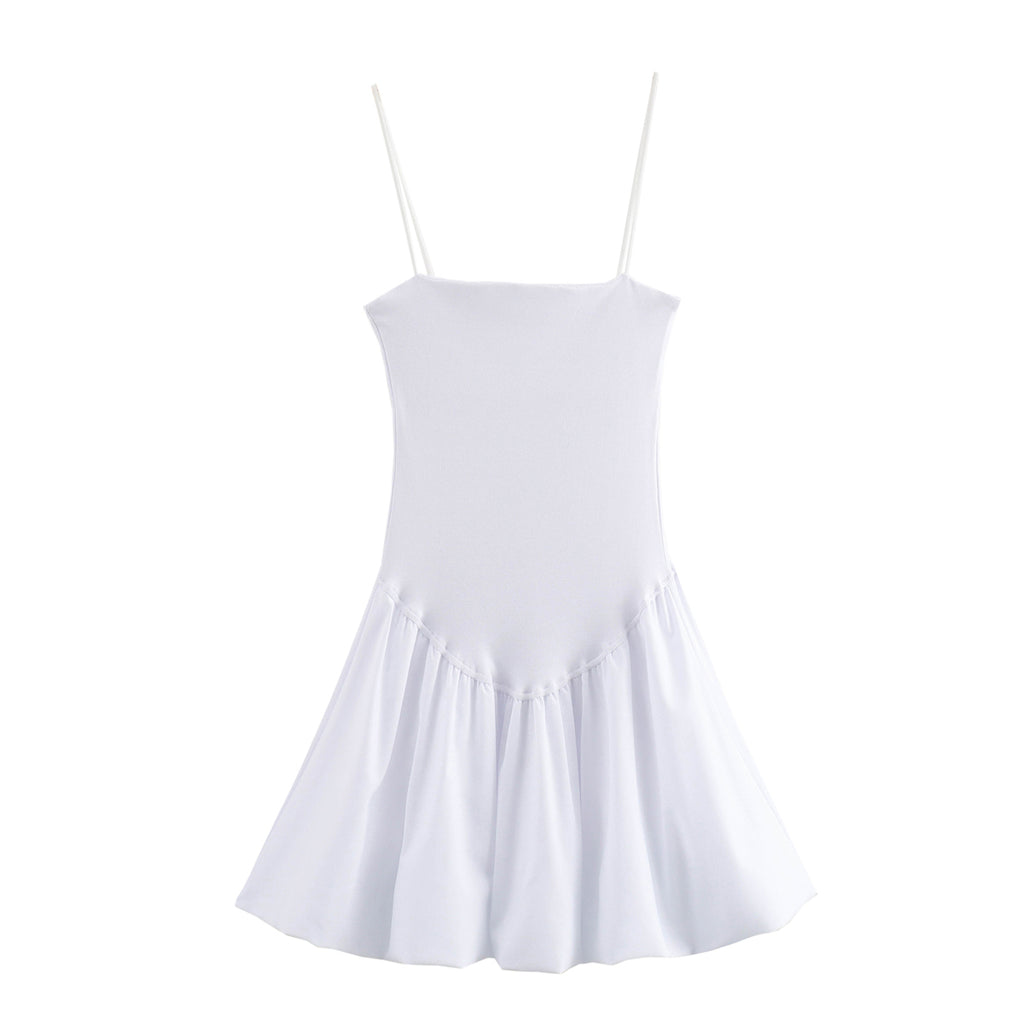 Summer Elegant Low Collar Sleeveless Slim Strap Waist Dress Women DaRoca