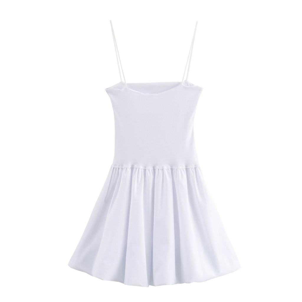 Summer Elegant Low Collar Sleeveless Slim Strap Waist Dress Women DaRoca