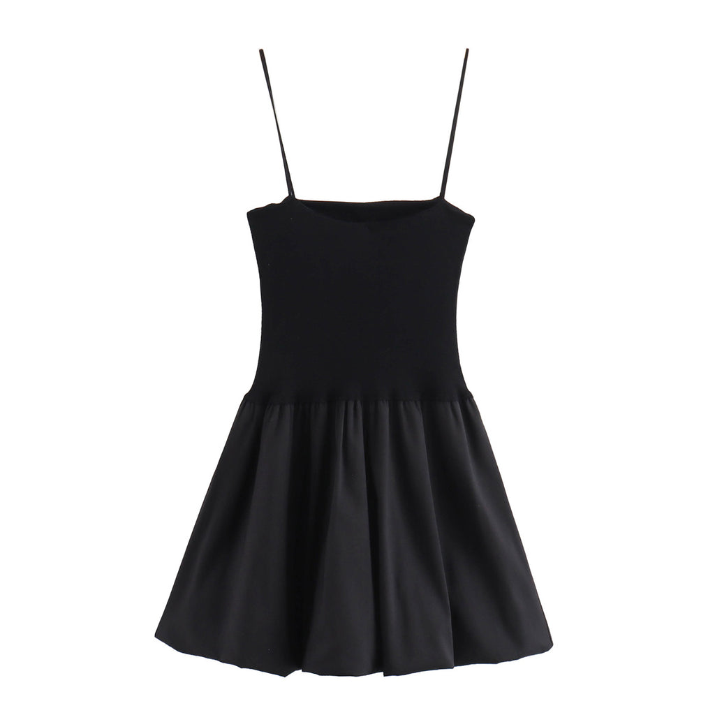 Summer Elegant Low Collar Sleeveless Slim Strap Waist Dress Women DaRoca