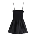 Summer Elegant Low Collar Sleeveless Slim Strap Waist Dress Women DaRoca