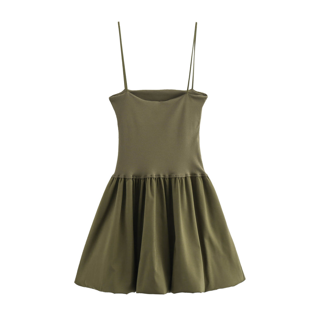 Summer Elegant Low Collar Sleeveless Slim Strap Waist Dress Women DaRoca
