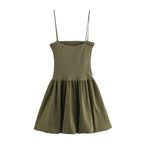 Summer Elegant Low Collar Sleeveless Slim Strap Waist Dress Women DaRoca