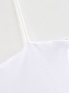 Summer Elegant Low Collar Sleeveless Slim Strap Waist Dress Women DaRoca