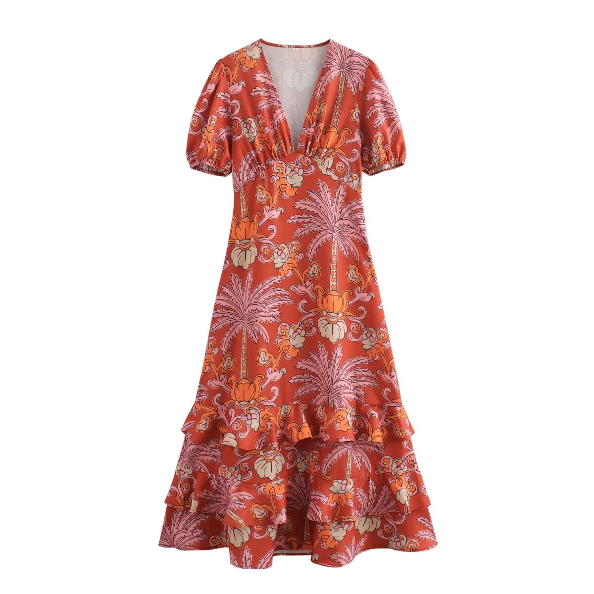 Summer Women Clothing Elegant Slightly Mature Printed Midi Dress SenDa