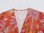 Summer Women Clothing Elegant Slightly Mature Printed Midi Dress SenDa