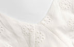 Summer High Grade Embroidered Dress Women Elegant Tied Waist Trimming Short Sleeved Long Dress PullWind