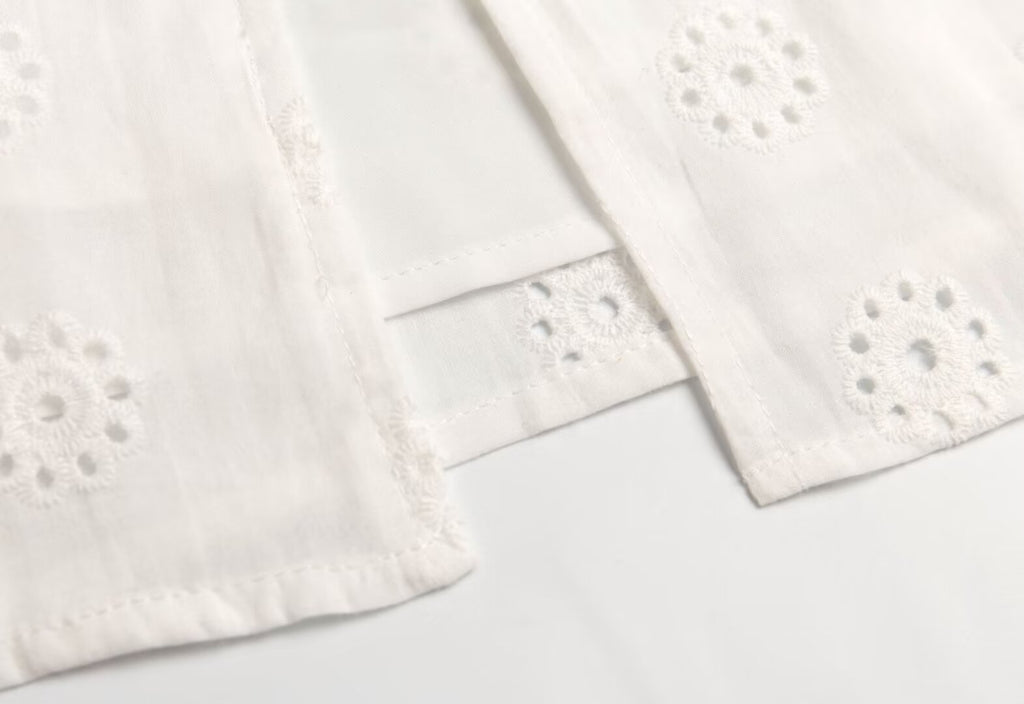 Summer High Grade Embroidered Dress Women Elegant Tied Waist Trimming Short Sleeved Long Dress PullWind