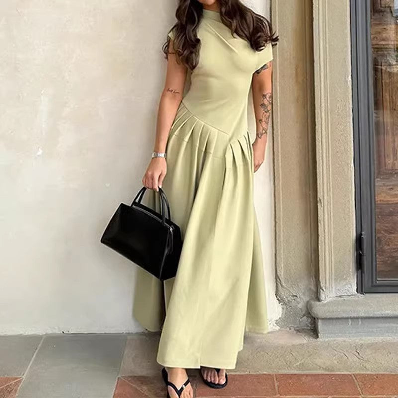 Women Clothing Summer Elegance High Waist Solid Color Maxi Dress JuneMade