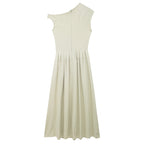 Women Clothing Summer Elegance High Waist Solid Color Maxi Dress JuneMade