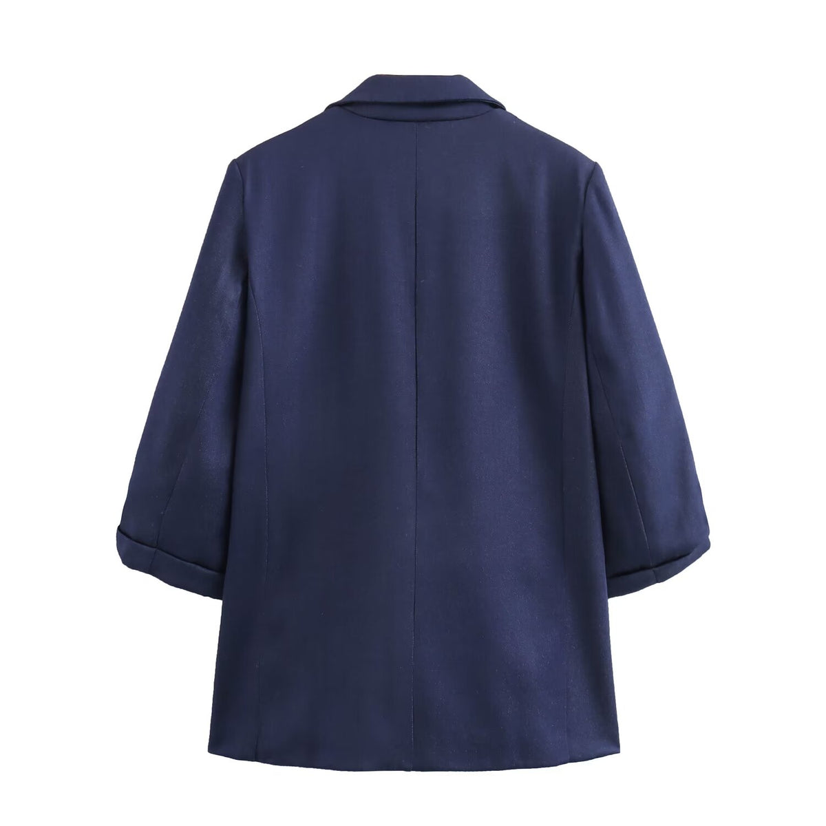 Summer Roll Sleeve Linen Blended Solid Color Casual Blazer SenDa