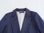 Summer Roll Sleeve Linen Blended Solid Color Casual Blazer SenDa