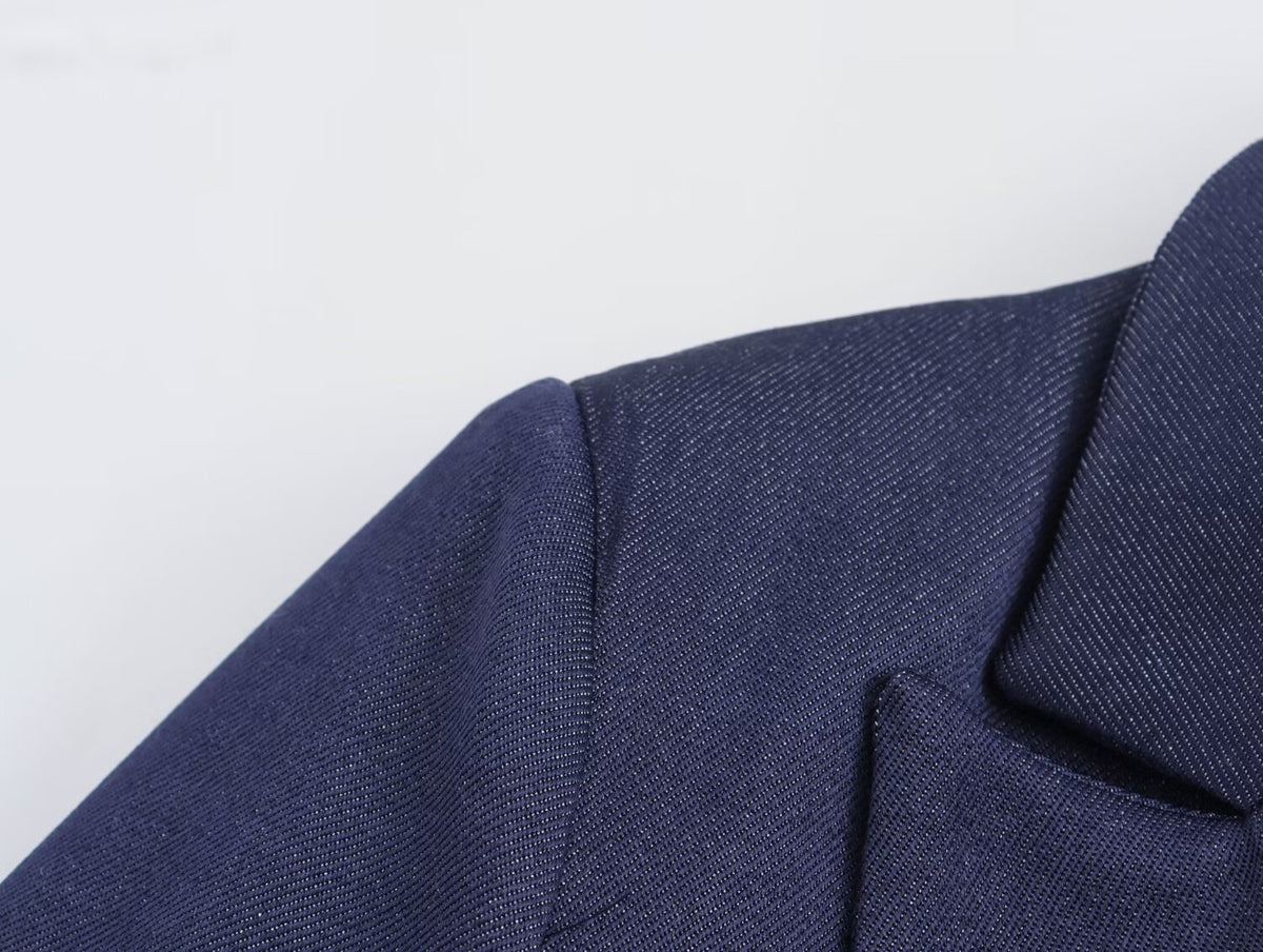 Summer Roll Sleeve Linen Blended Solid Color Casual Blazer SenDa