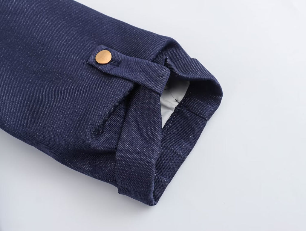 Summer Roll Sleeve Linen Blended Solid Color Casual Blazer SenDa