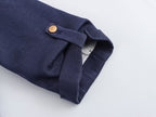 Summer Roll Sleeve Linen Blended Solid Color Casual Blazer SenDa