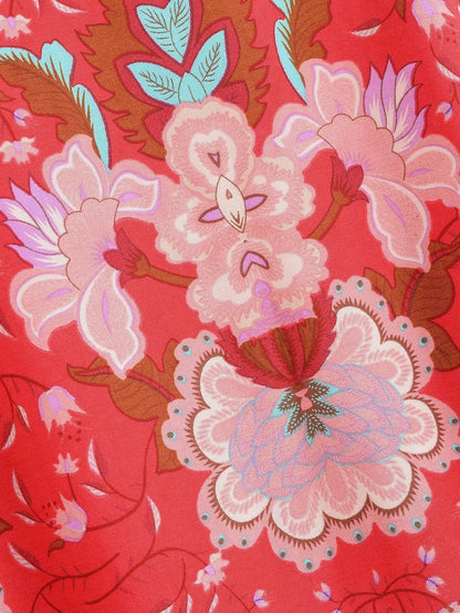 Cárdigan tipo kimono corto con cinturón de rayón de verano