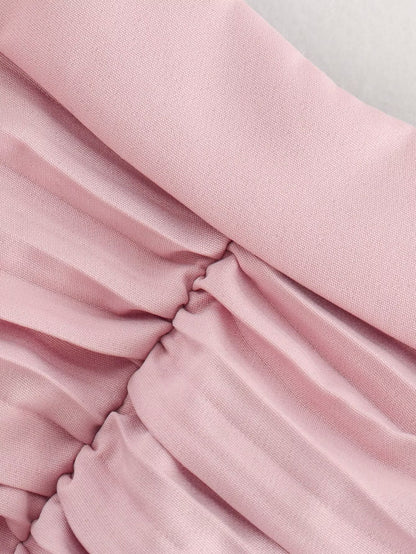 Women Clothing Summer Personalized Pink Embellished Balloon Sling Mini Dress Women SHE
