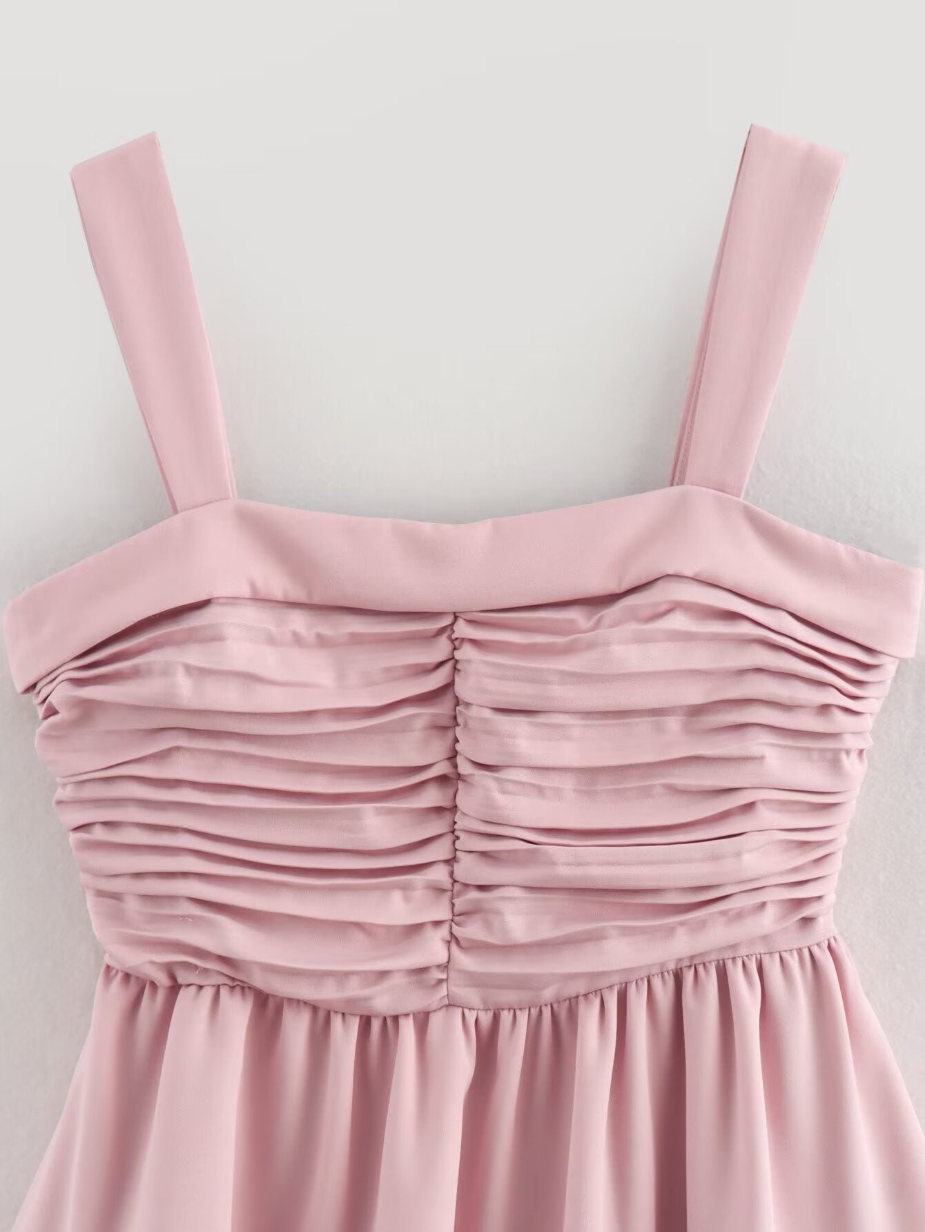 Women Clothing Summer Personalized Pink Embellished Balloon Sling Mini Dress Women SHE
