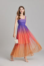 Women Summer Ombre Sleeveless A Line Maxi Dress ESUNG