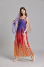 Women Summer Ombre Sleeveless A Line Maxi Dress ESUNG