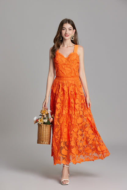 Women Summer Solid Sleeveless A Line Maxi Dress ESUNG