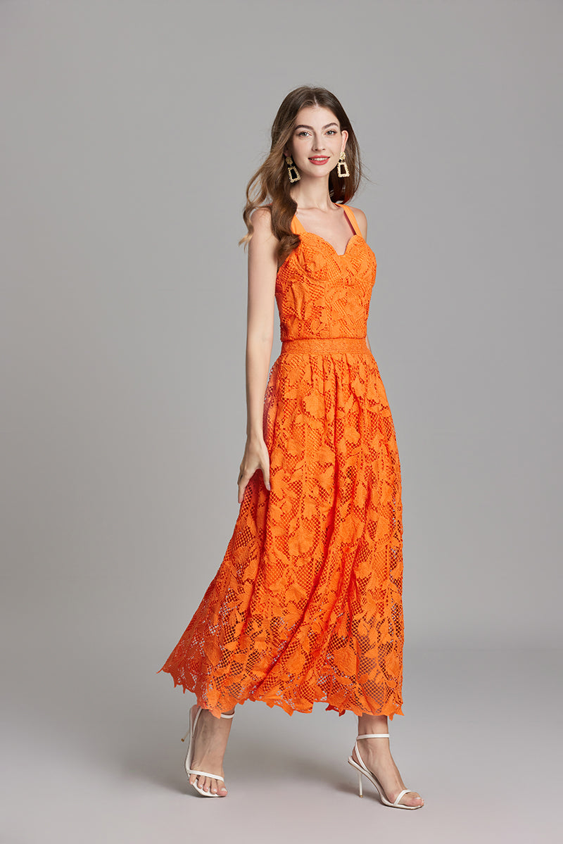 Women Summer Solid Sleeveless A Line Maxi Dress ESUNG