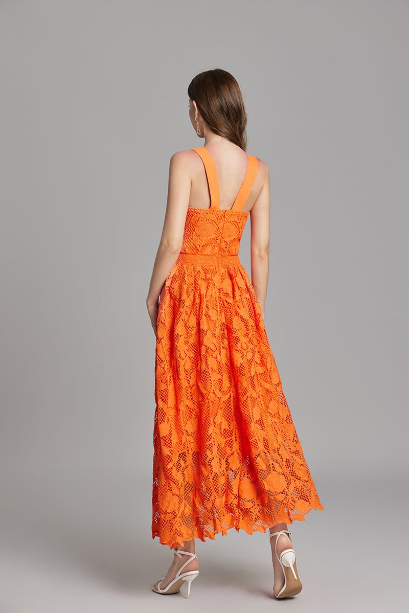 Women Summer Solid Sleeveless A Line Maxi Dress ESUNG