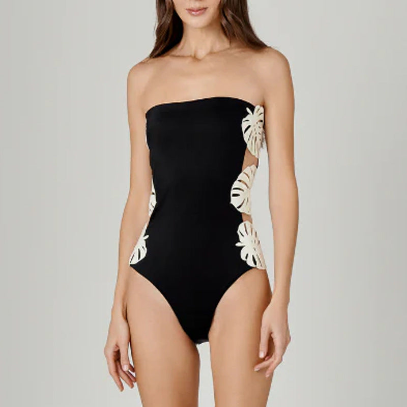Sexy Cutout Leaf Decoration One Piece Swimsuit Women ShineRealm
