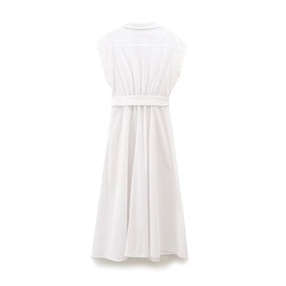Women Clothing Summer Shirt Dress with Belt Howe