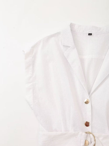 Women Clothing Summer Shirt Dress with Belt Howe