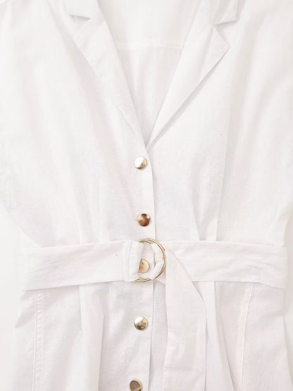 Women Clothing Summer Shirt Dress with Belt Howe