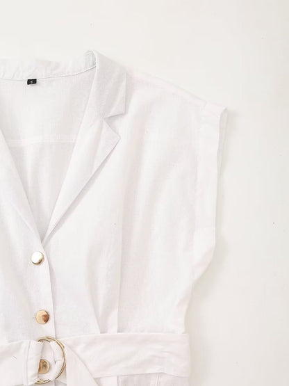 Women Clothing Summer Shirt Dress with Belt Howe