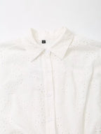 Women Clothing Hollowed out Embroidered Pleated Long Dress Howe