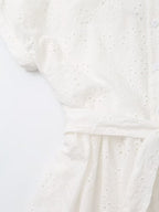 Women Clothing Hollowed out Embroidered Pleated Long Dress Howe