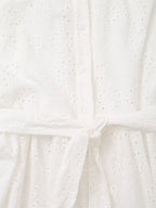 Women Clothing Hollowed out Embroidered Pleated Long Dress Howe