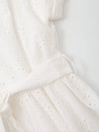 Women Clothing Hollowed out Embroidered Pleated Long Dress Howe
