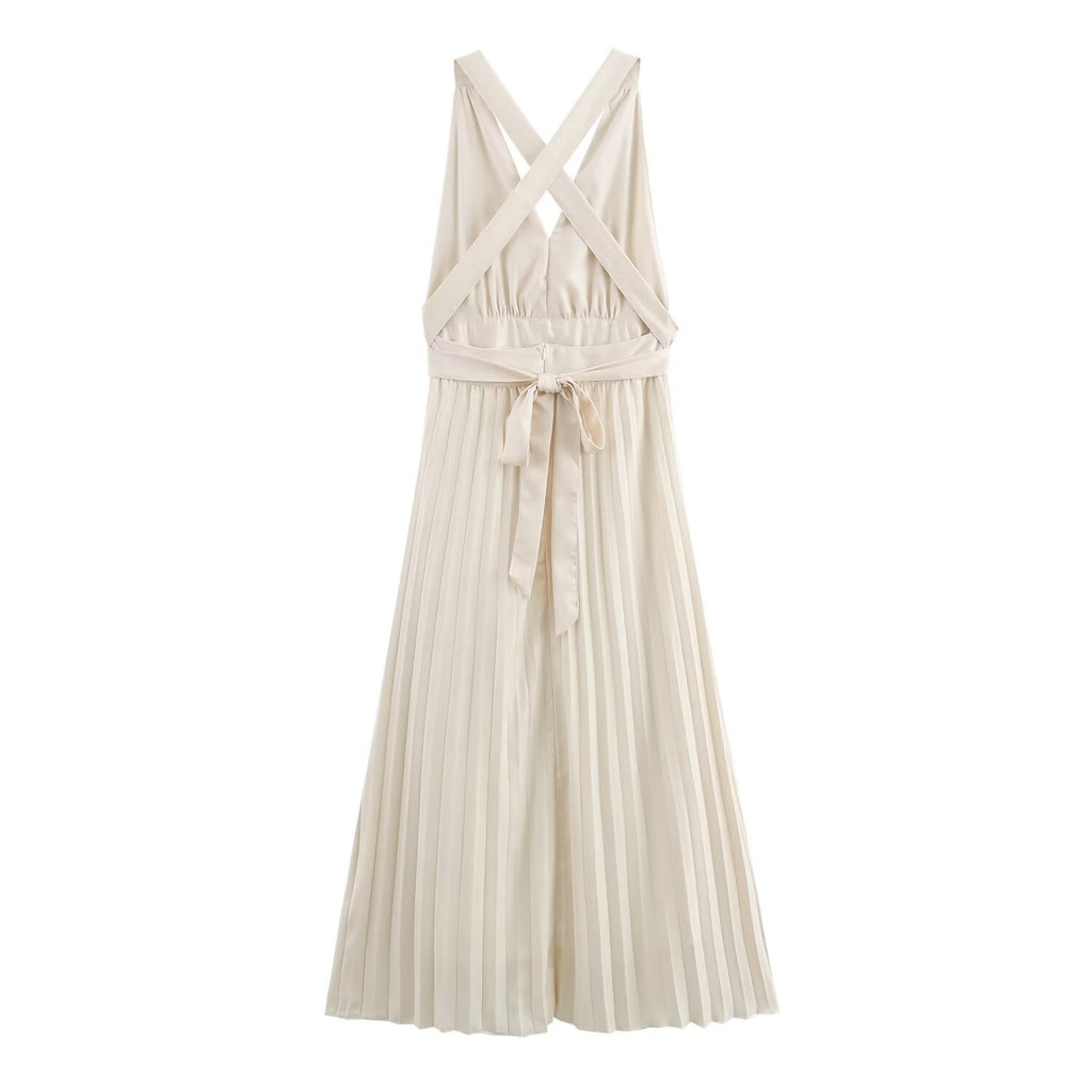 Summer Dress Sexy Back Hollow Out Cutout Cross Strap Design Dress Wennie